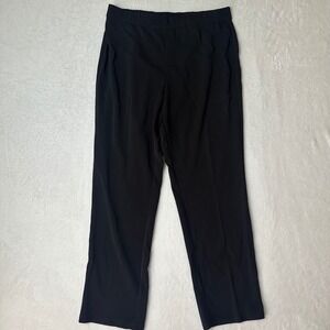 Susan Graver Liquid Knit Black Pants Size Large L Pull-On Straight Leg Travel